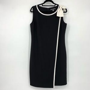 Karl Lagerfeld Black Shift Dress With White Bow